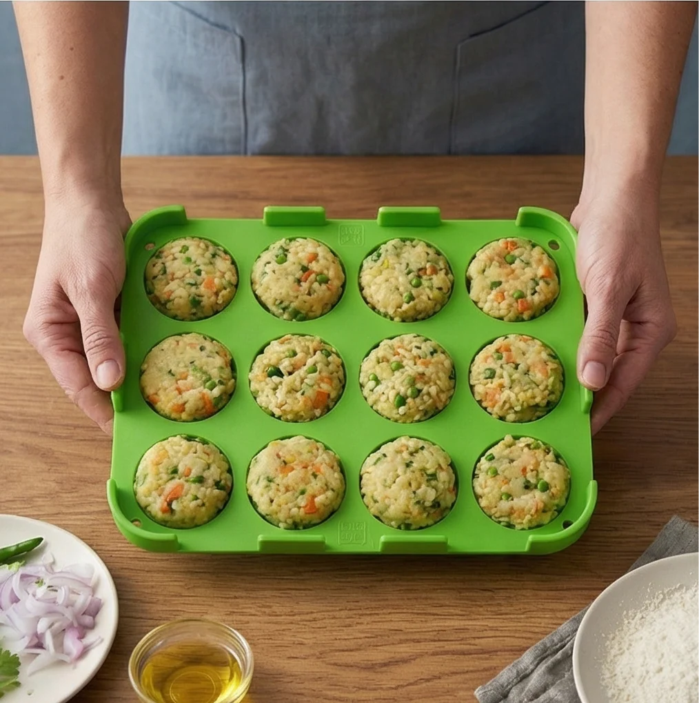 12 Slot Cutlet & Tikki Maker – Easy Burger Patty Press for Perfect Shapes; g - Image 2