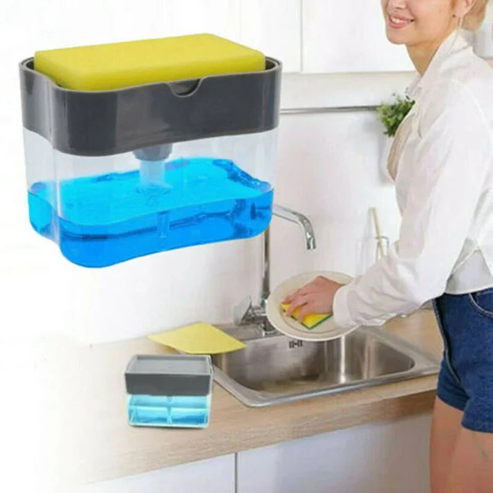 2 in 1 Smart Kitchen Liquid Soap Dispenser (450 ML)- Free Sponge With every order - Image 10