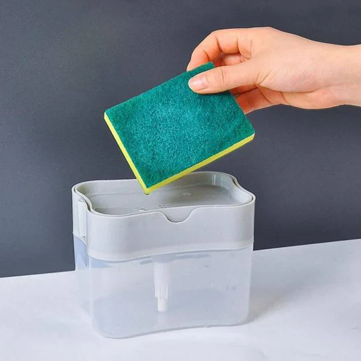 2 in 1 Smart Kitchen Liquid Soap Dispenser (450 ML)- Free Sponge With every order - Image 7