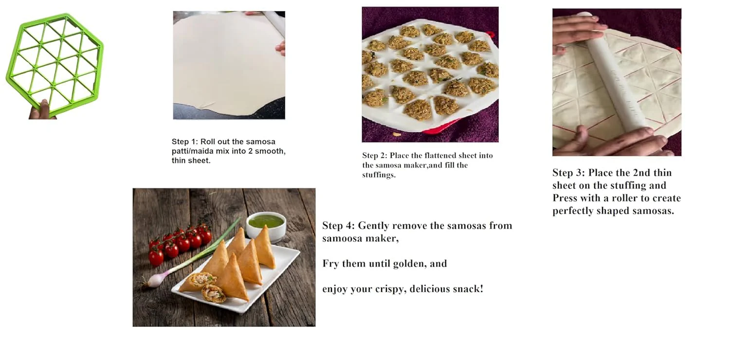 Samosa Maker (Makes 24 Samosas)- Easy Samosa Press Mould, say Goodbye to Messy samosa; f - Image 10