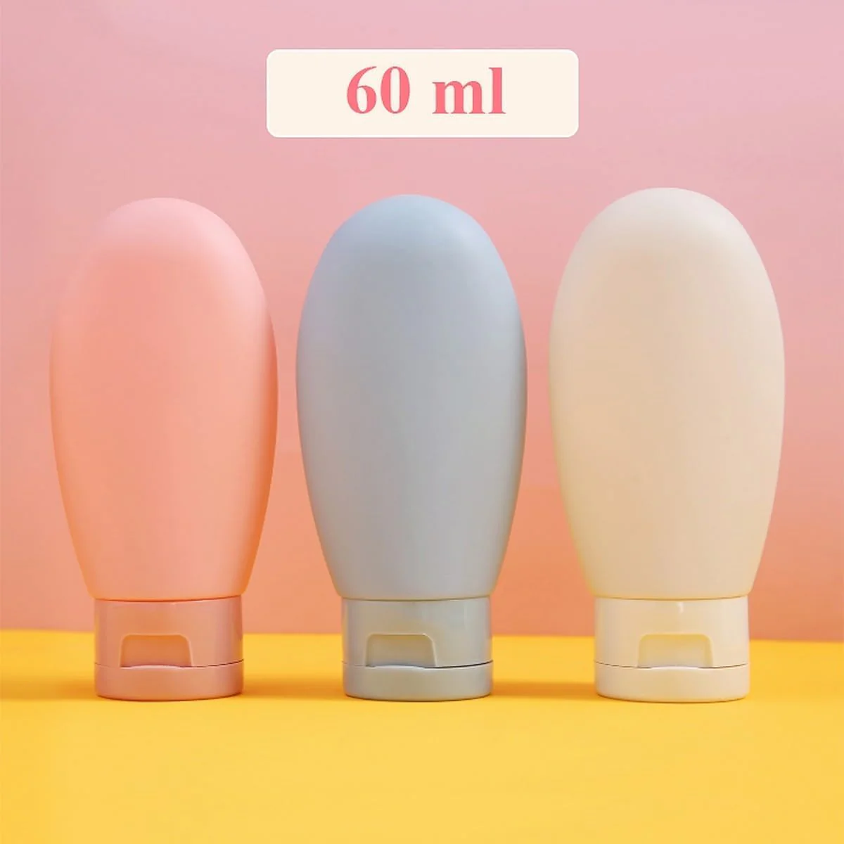 3 pieces travel Silicone Bottles leakproof for Toiletries- 60 ml each ,f