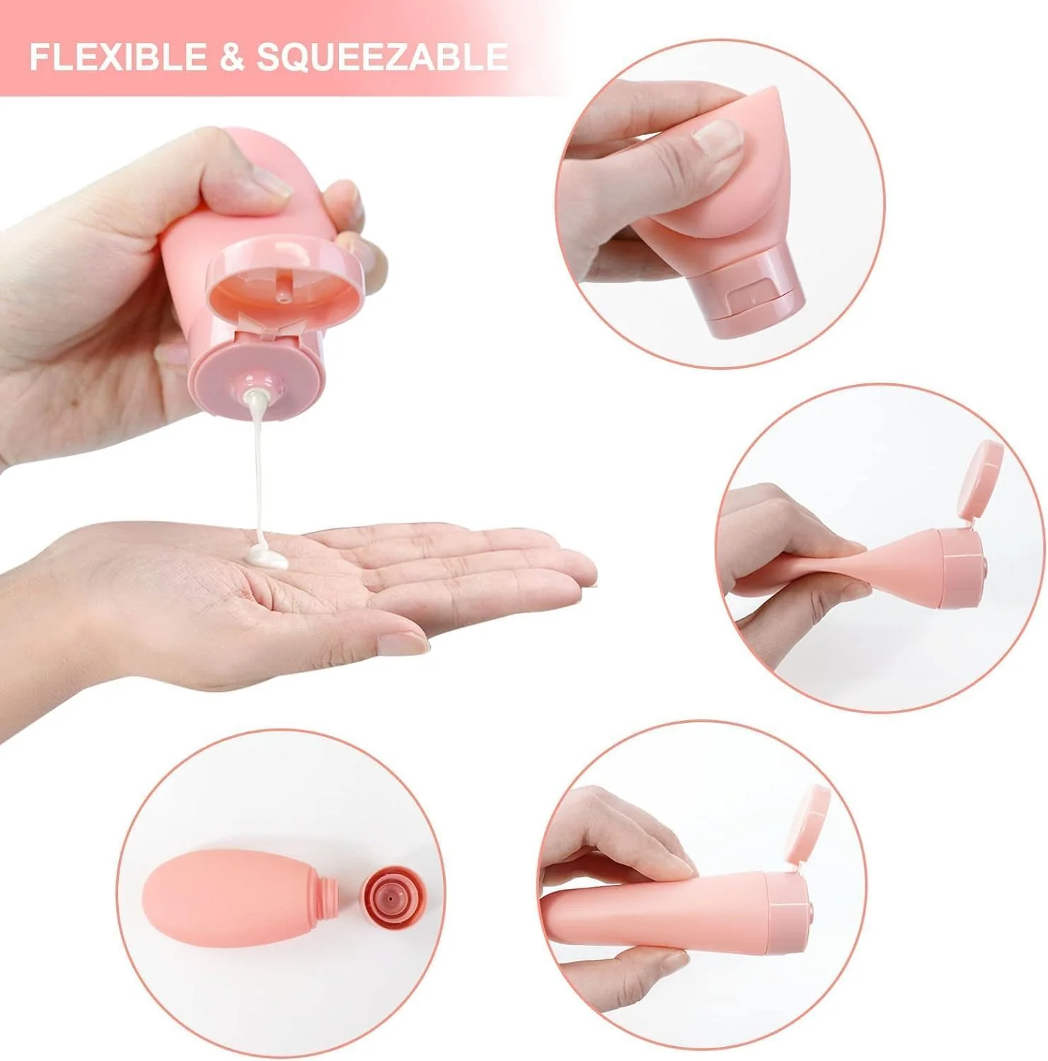 3 pieces travel Silicone Bottles leakproof for Toiletries- 60 ml each ,f - Image 10