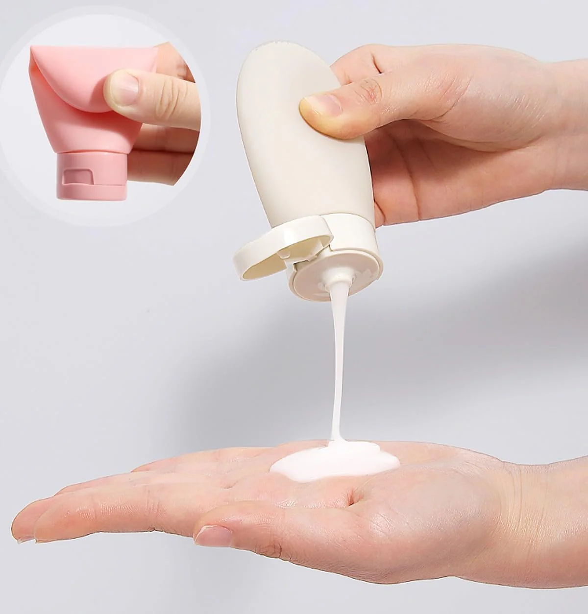 3 pieces travel Silicone Bottles leakproof for Toiletries- 60 ml each ,f - Image 3