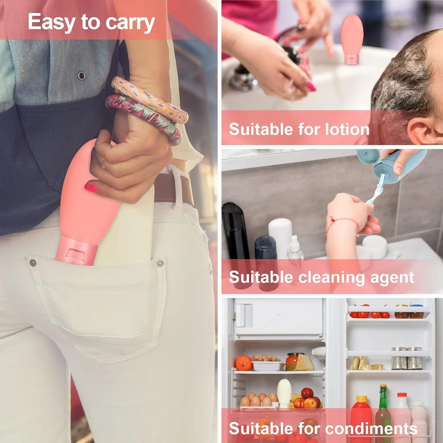 3 pieces travel Silicone Bottles leakproof for Toiletries- 60 ml each ,f - Image 7