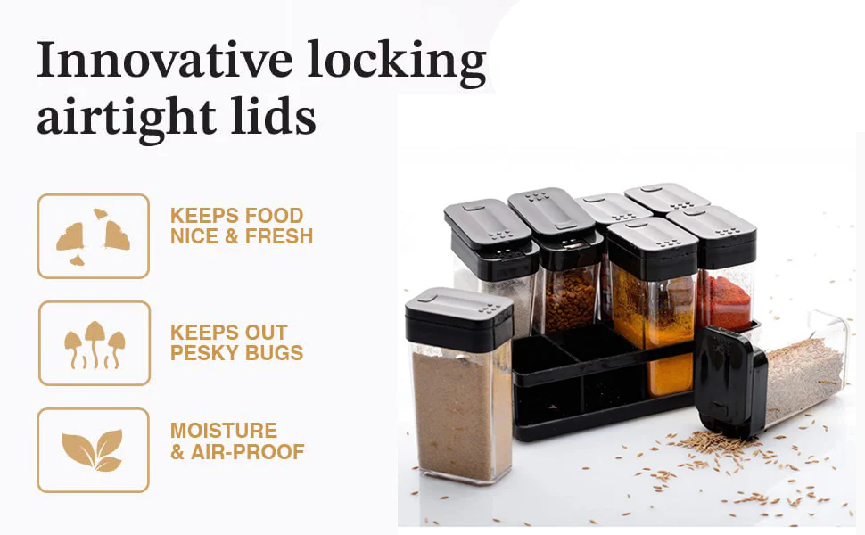 8 Pcs Airtight Masala Box- With organizer - Image 2