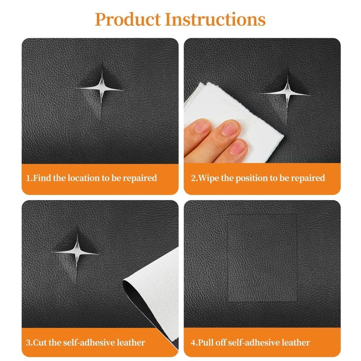 Adhesive Leather Repair Patch – (30x60 cm) Quick Fix (Pack of 2), g - Image 3