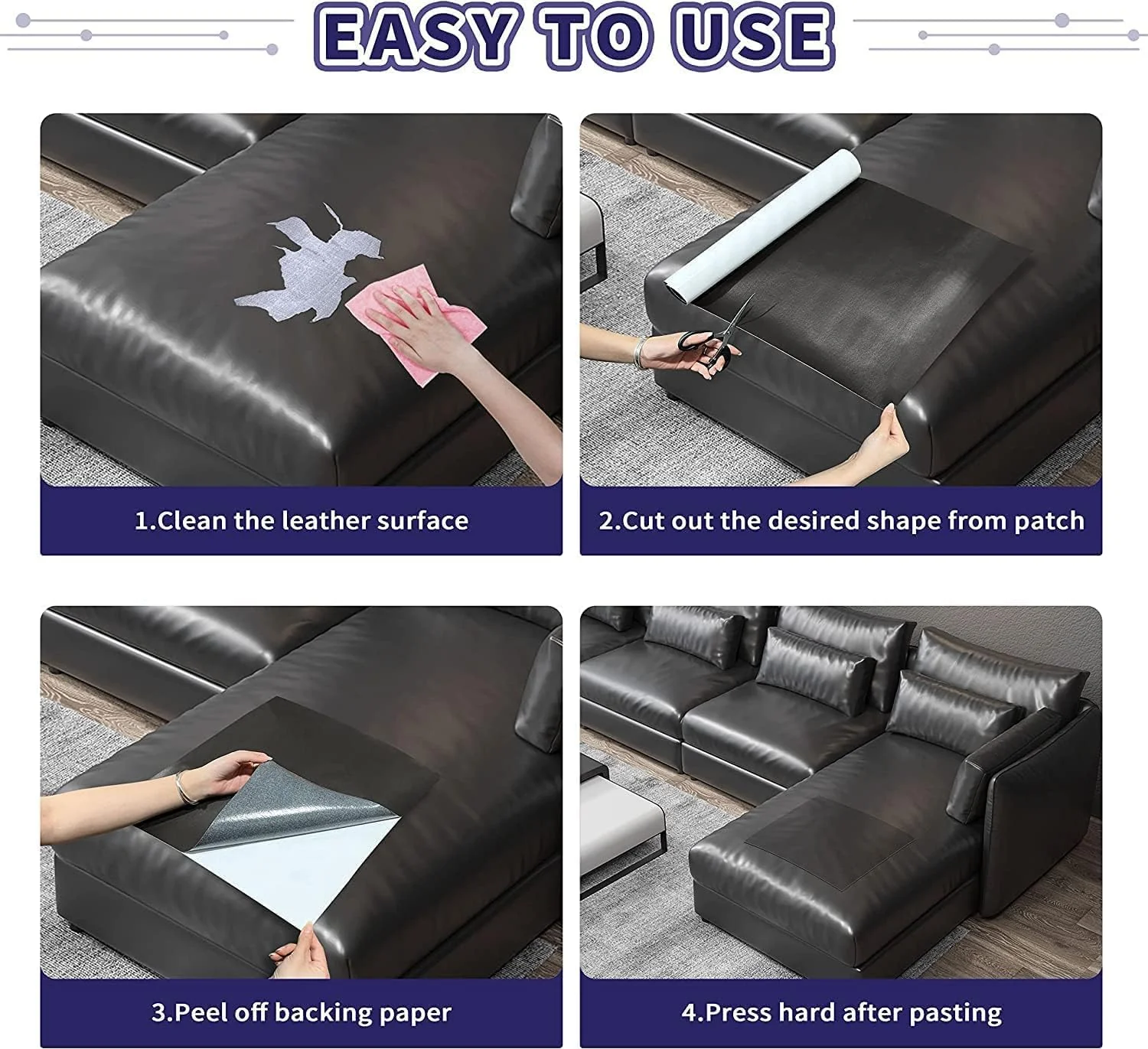 Adhesive Leather Repair Patch – (30x60 cm) Quick Fix (Pack of 2), g - Image 9