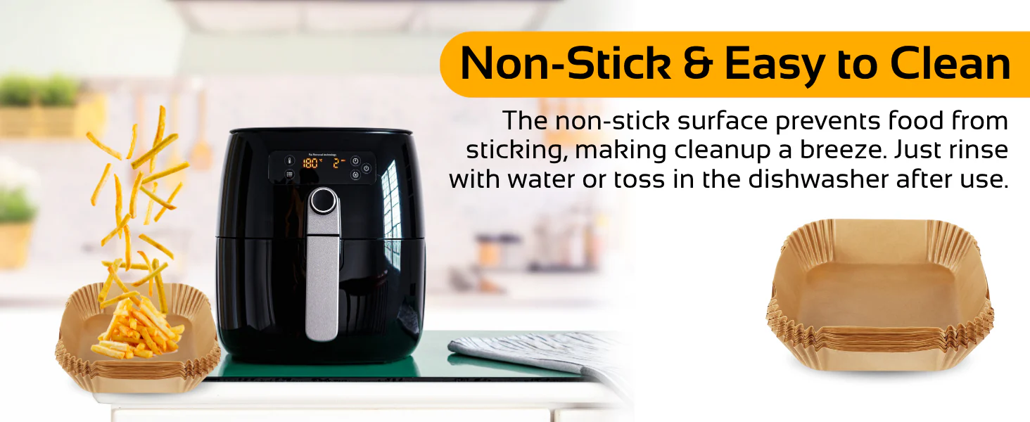Air Fryer & Oven Paper Liners (100 Pcs) Food grade – Oil-Proof Disposable Parchment Sheets; g - Image 10