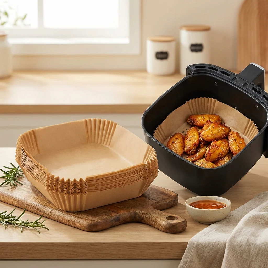 Air Fryer & Oven Paper Liners (100 Pcs) Food grade – Oil-Proof Disposable Parchment Sheets; g - Image 2