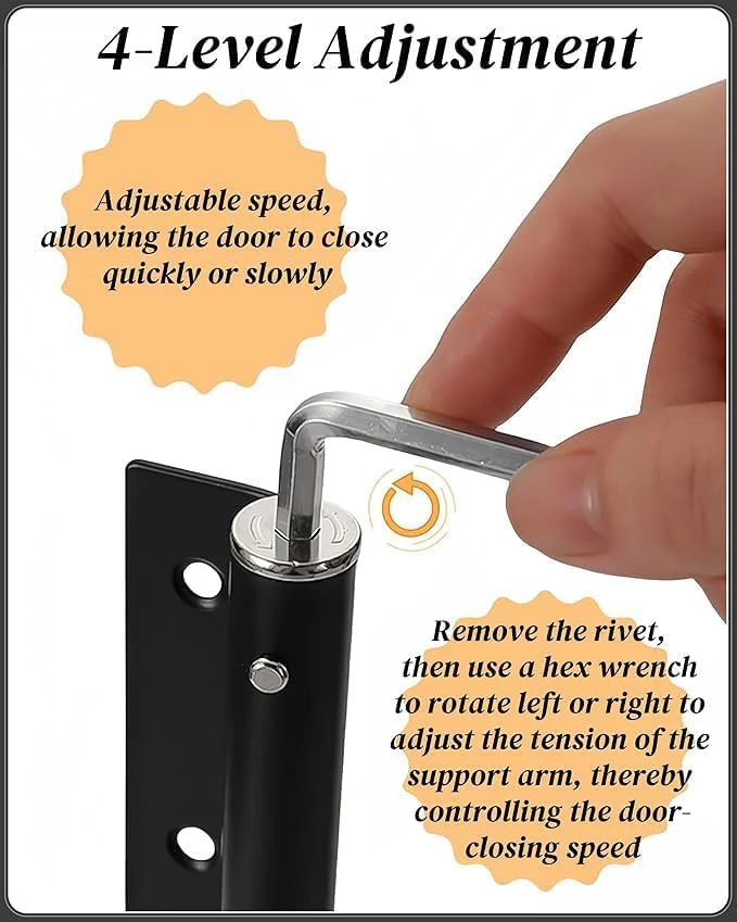 Automatic Spring Door Closer – Heavy Duty Adjustable Door Closer for Residential & Commercial Use;f - Image 6