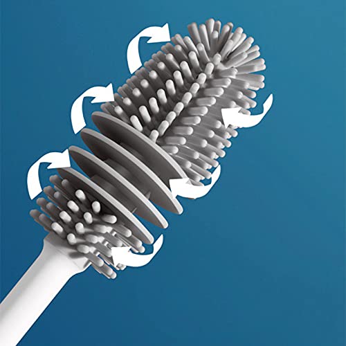 Bottle Cleaning Brush Combo- 1 long silicone brush + 1 bottle lid cleaning brush .g - Image 9