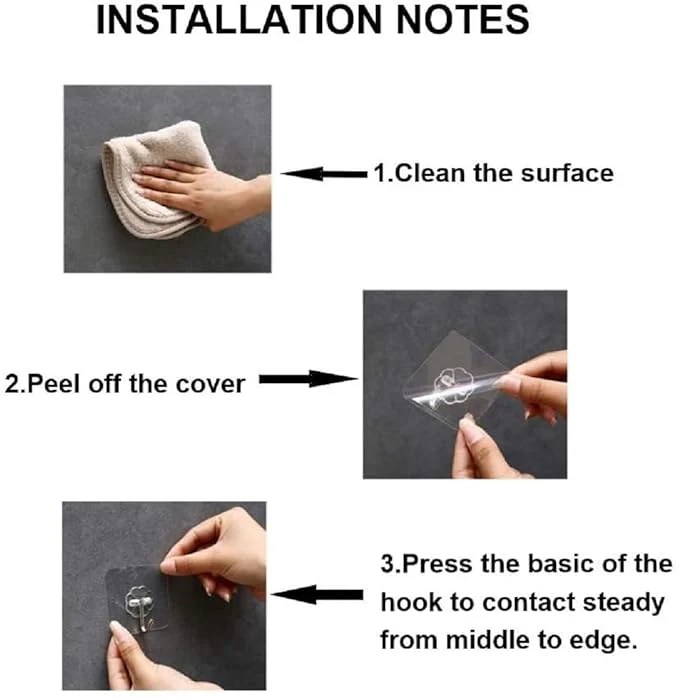 Curved Adhesive Wall Hooks, No-Drilling Waterproof Screw Free Stickers for Hanging - Image 4