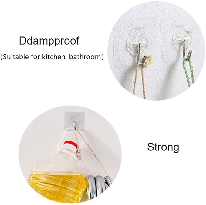 Curved Adhesive Wall Hooks, No-Drilling Waterproof Screw Free Stickers for Hanging - Image 7