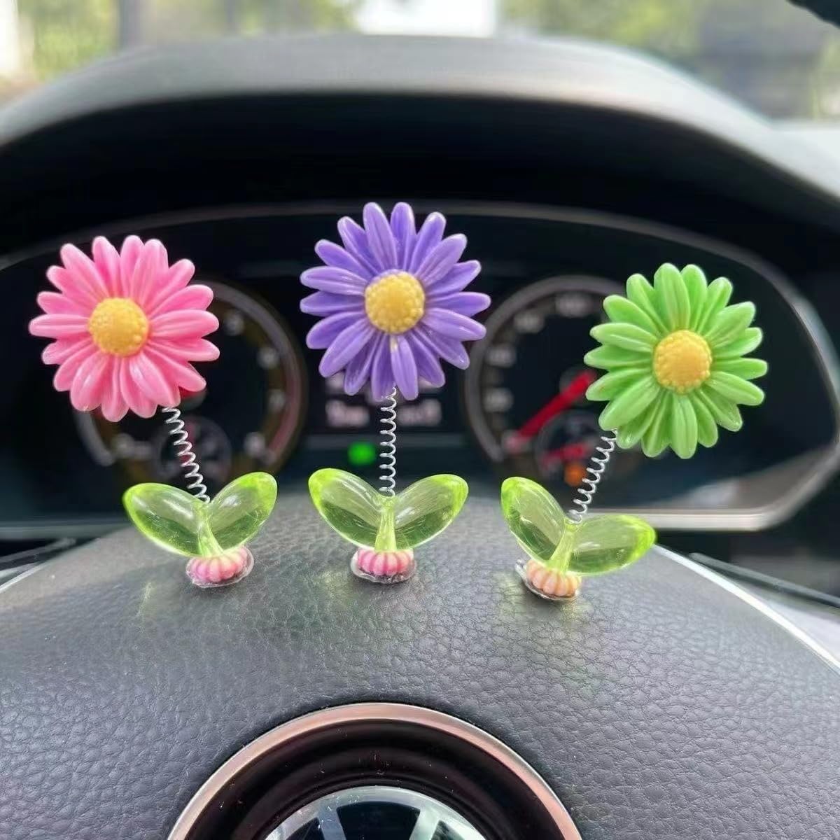 Cute Dancing Sunflower Car Dashboard Decor – Mini Shaking Flower Set (5 PCS);f - Image 4