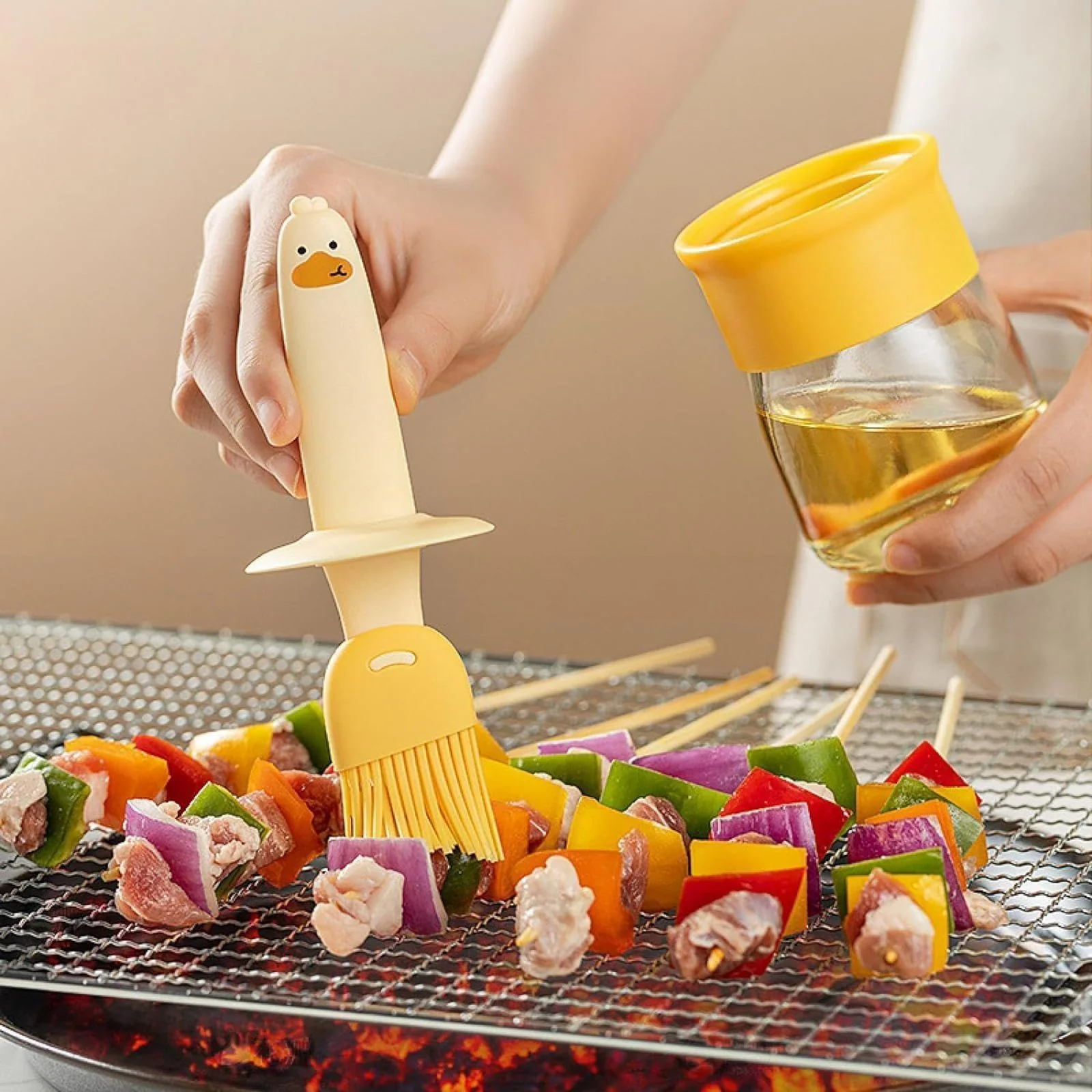 Cute Duck Silicone Oil Glass Jar- 2 in 1  (Buy 1 Get 1 Free) - Image 2