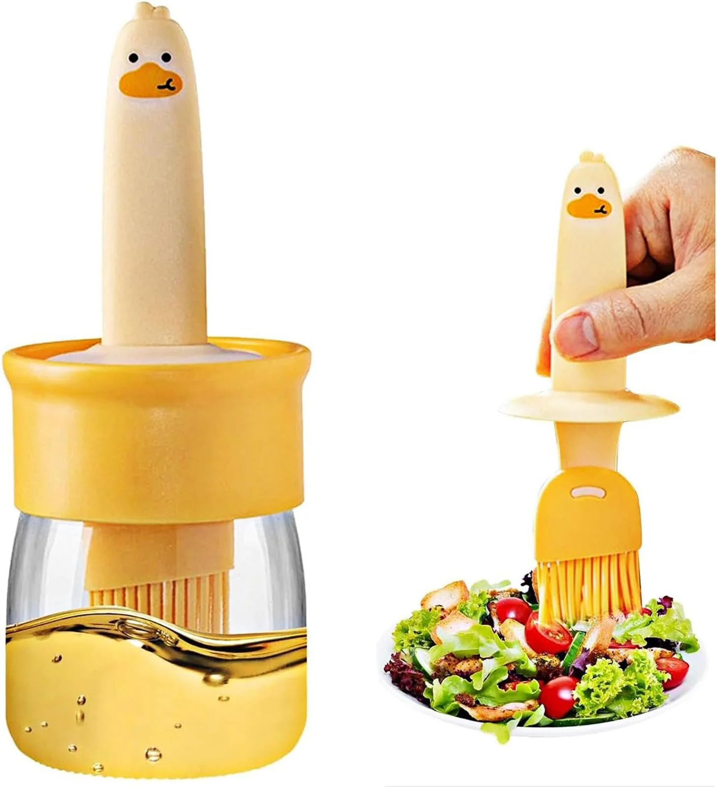 Cute Duck Silicone Oil Glass Jar- 2 in 1  (Buy 1 Get 1 Free) - Image 3