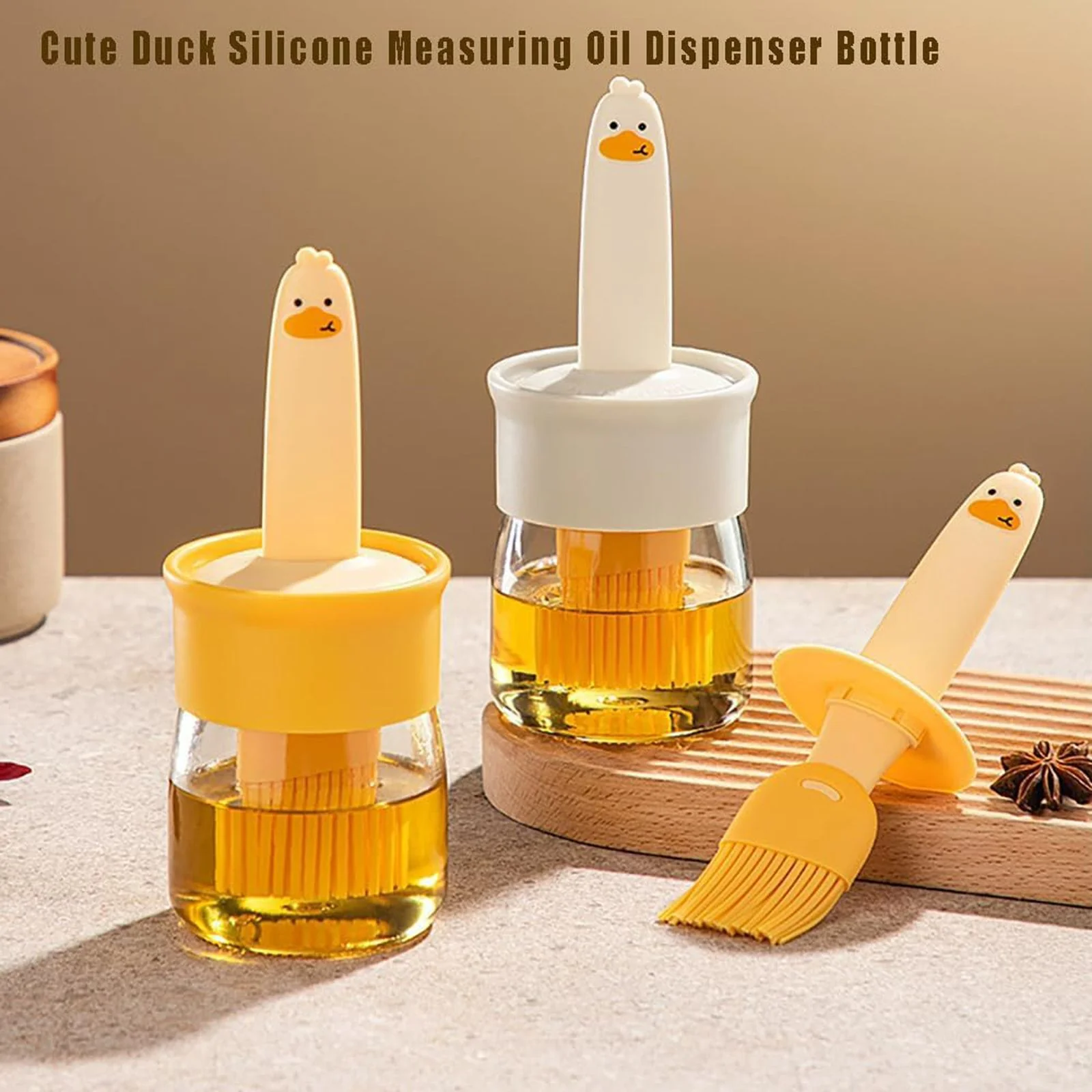Cute Duck Silicone Oil Glass Jar- 2 in 1  (Buy 1 Get 1 Free) - Image 4
