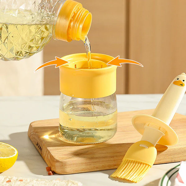 Cute Duck Silicone Oil Glass Jar- 2 in 1  (Buy 1 Get 1 Free) - Image 7