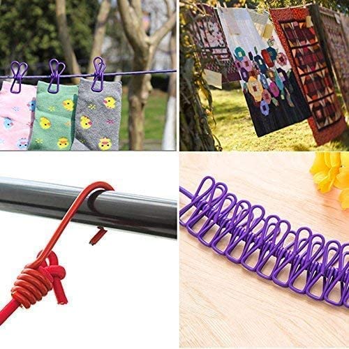 Cloth Drying Rope -with attached hooks & 12 clips - Image 3