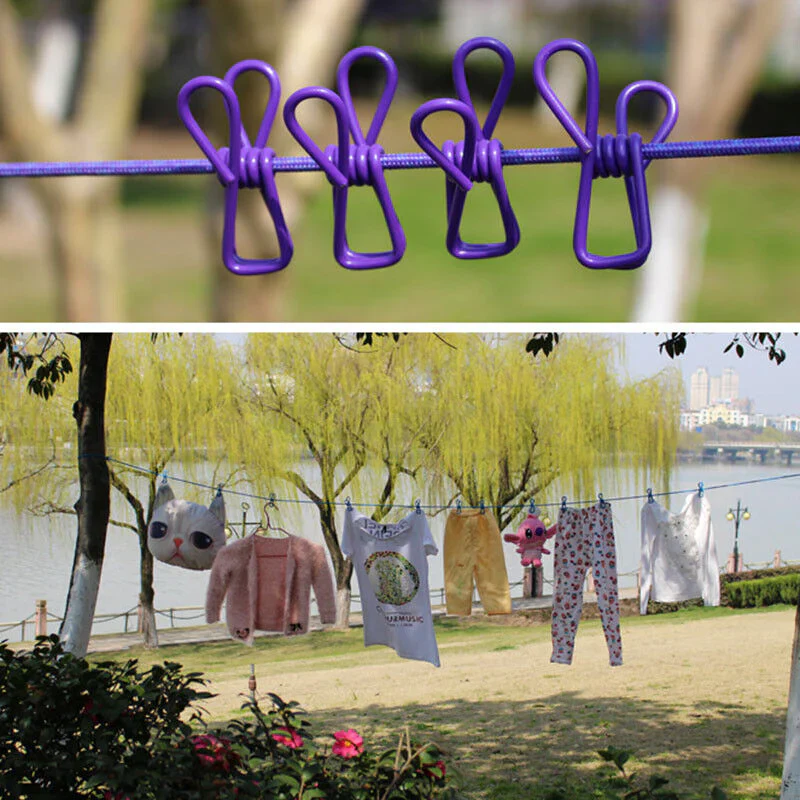 Cloth Drying Rope -with attached hooks & 12 clips - Image 7