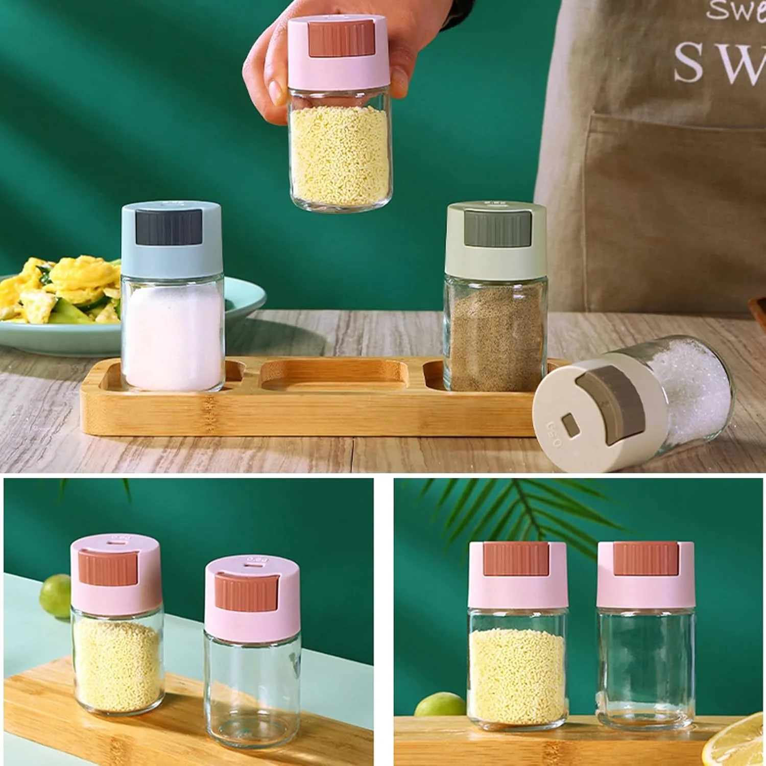 Glass Measure Spice Bottle for Kitchen - For All Spices, Seasoning Made Easy-.g - Image 2