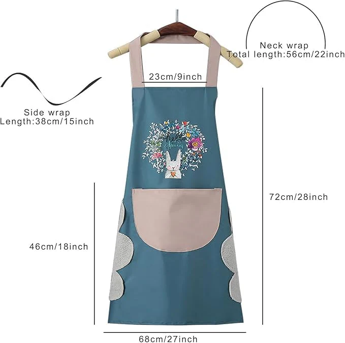 Hand-Wiping Waterproof Kitchen Apron with Big Front Pocket - Buy 1 get 1 Free .G - Image 3
