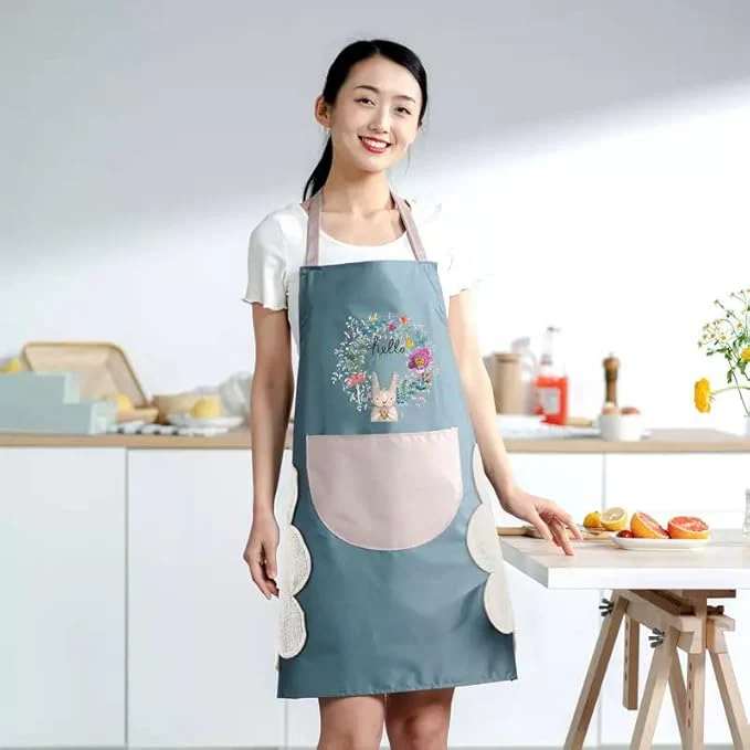Hand-Wiping Waterproof Kitchen Apron with Big Front Pocket - Buy 1 get 1 Free .G - Image 6