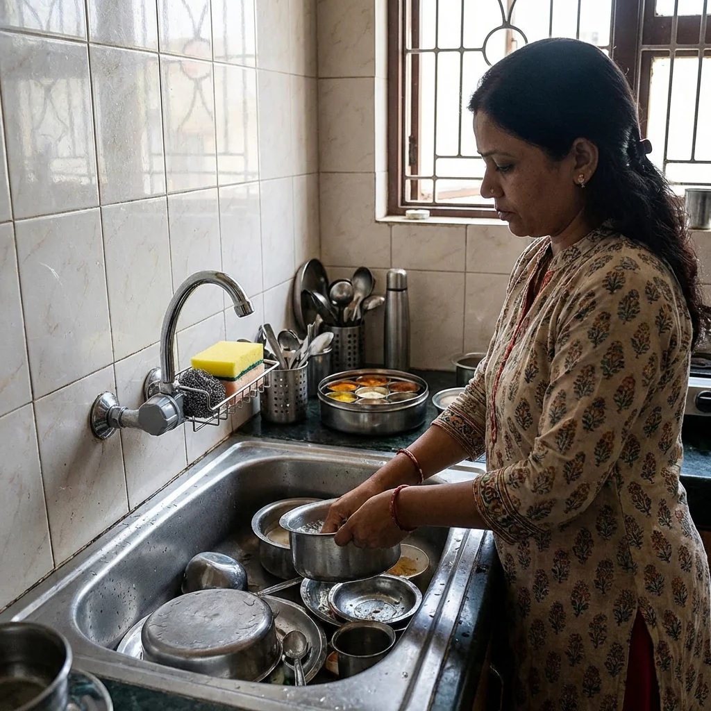 Kitchen Steel Sink Organizer - Get Free 3 Non-Scratch Dish Wash Cloth (worth 199/-) - Image 9