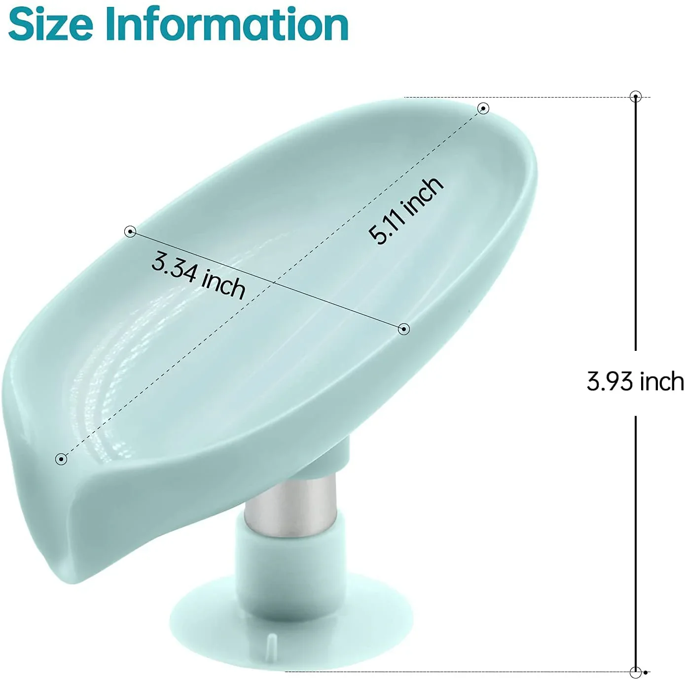 Leaf Shaped Self-Draining Soap Holder with Suction Cup-.g - Image 6
