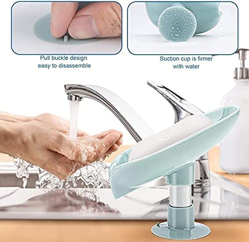 Leaf Shaped Self-Draining Soap Holder with Suction Cup-.g - Image 8