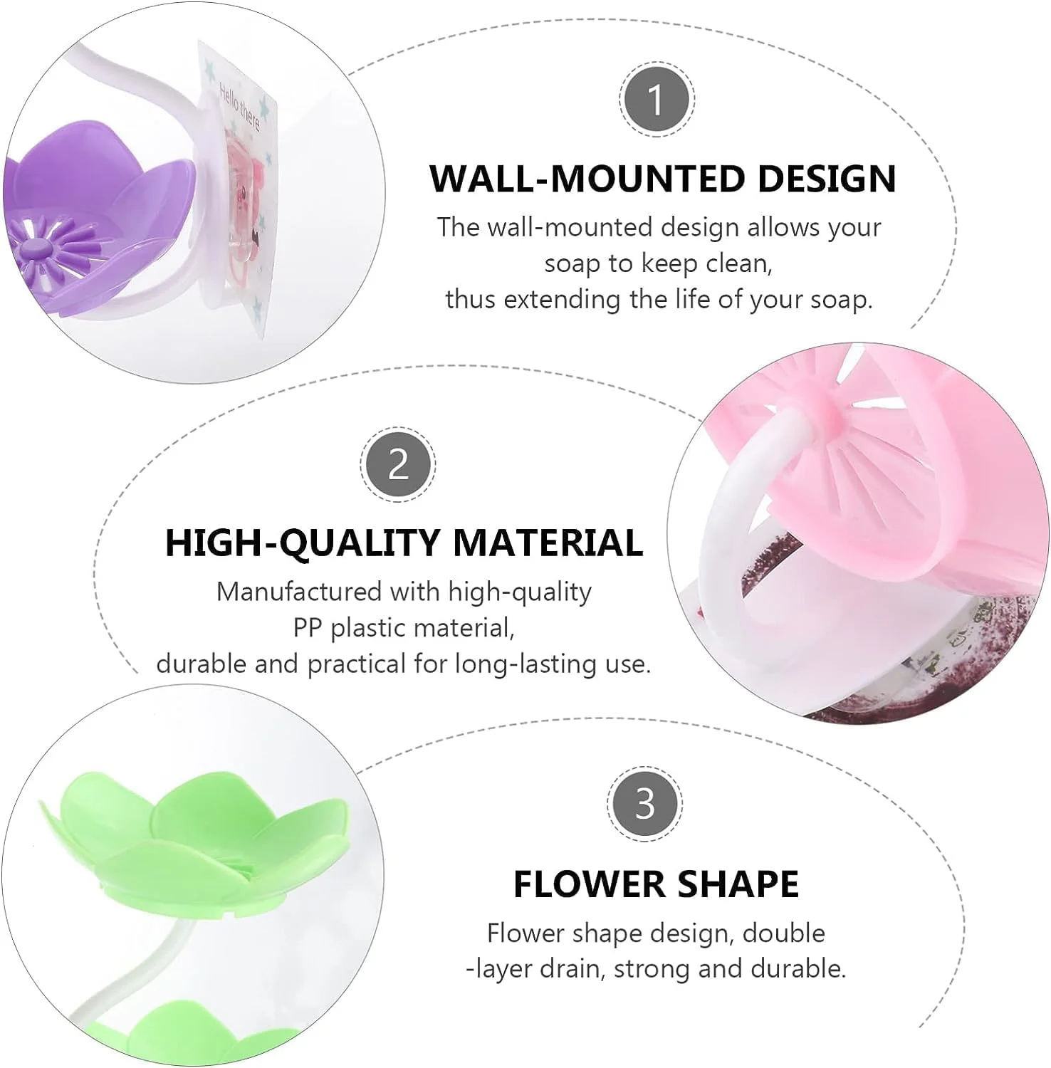 Lotus Sink Soap & Sponge Holder(Pack of 2) – No-Drill Adhesive Rack :g - Image 10