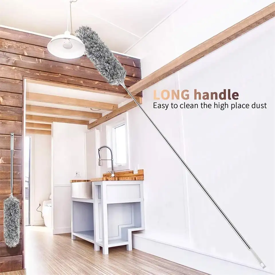 Microfiber 100 inch Extendable Feather Duster- With Extra Long Pole-.g - Image 9