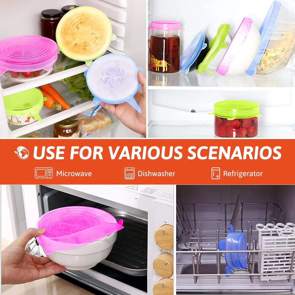 Multipurpose Silicone Lid - Reusable & Microwave Safe(pack of 6 lids) 🔥 - Image 10