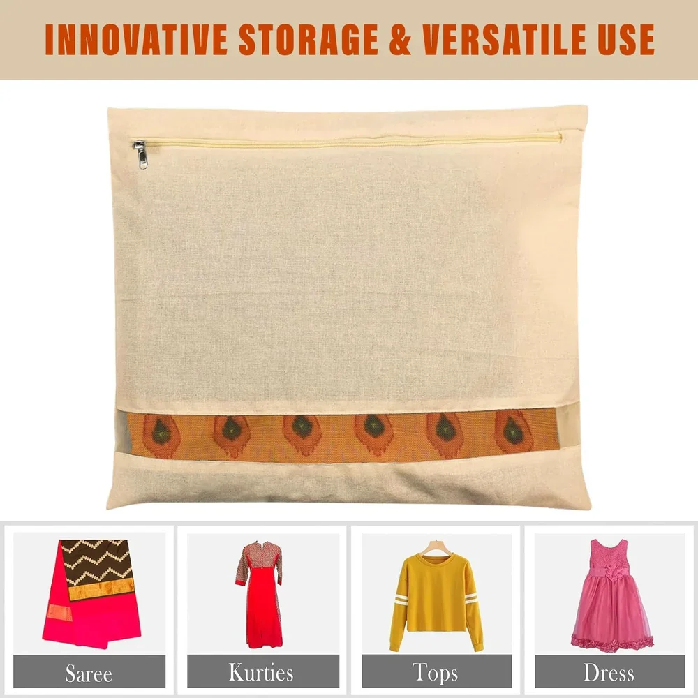 Premium Cotton Saree Covers with ZIP Lock-.f