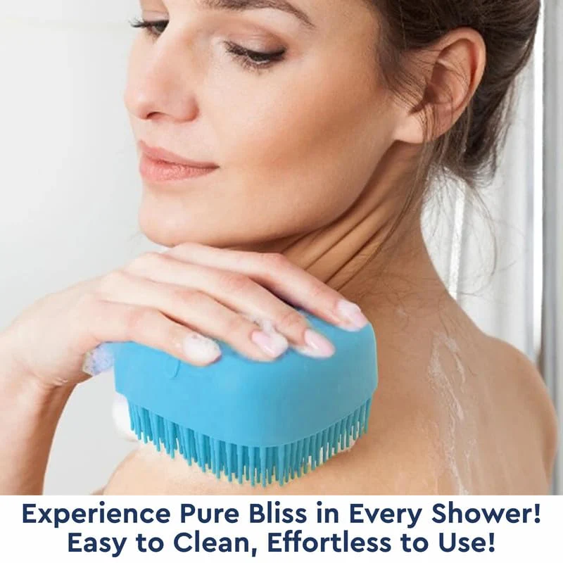 Scrubbing Soft Silicone Bath Brush- With Gel Storage- Pack of 1 - Image 2