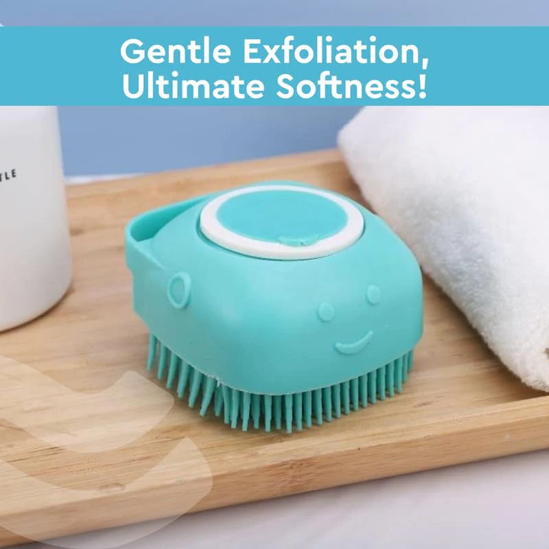Scrubbing Soft Silicone Bath Brush- With Gel Storage- Pack of 1 - Image 5