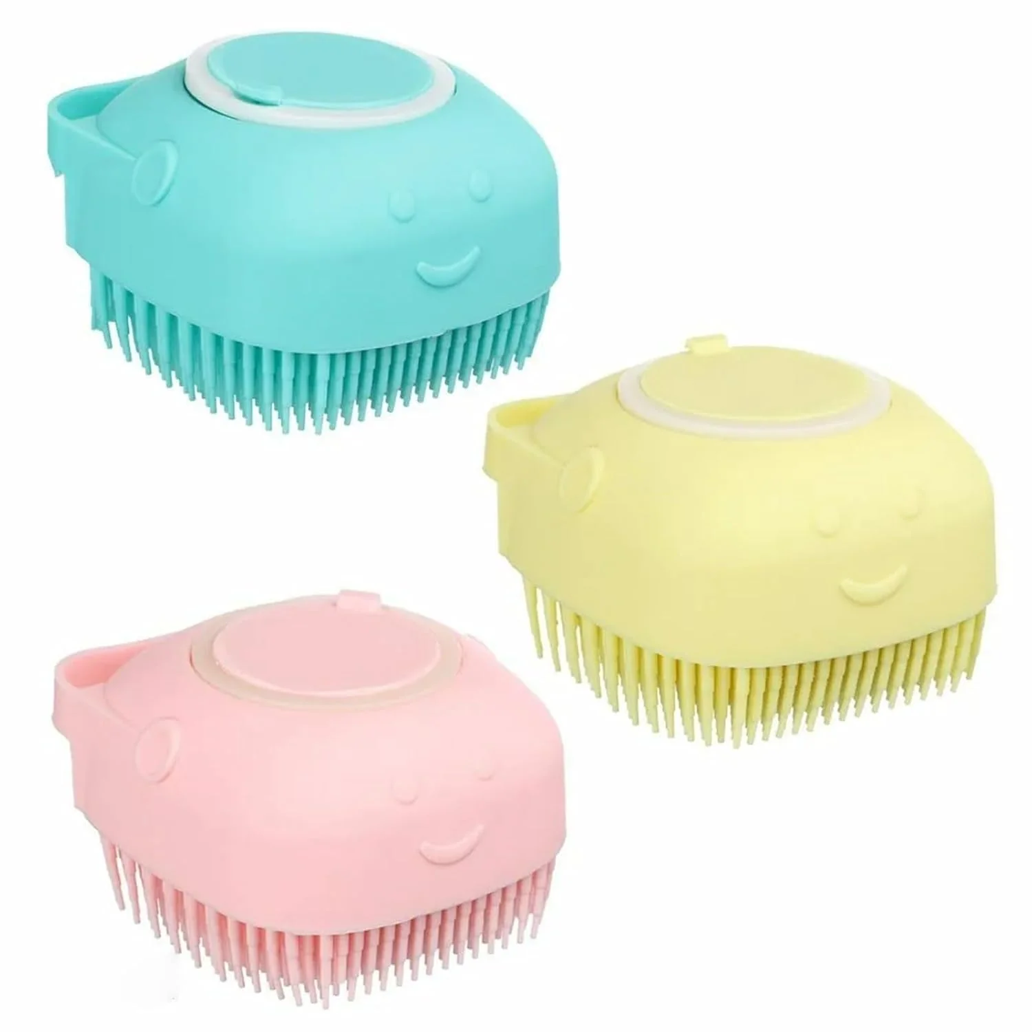 Scrubbing Soft Silicone Bath Brush- With Gel Storage- Pack of 1 - Image 6