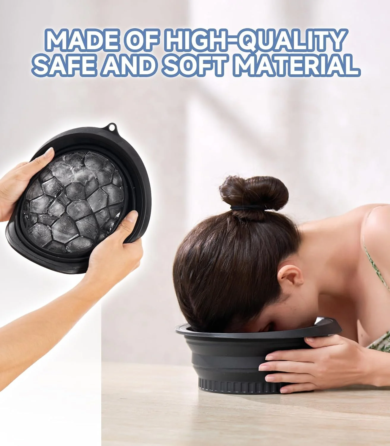 Silicone Facial Ice Bath Bowl – Collapsible Cold Therapy Spa Tool; f - Image 5