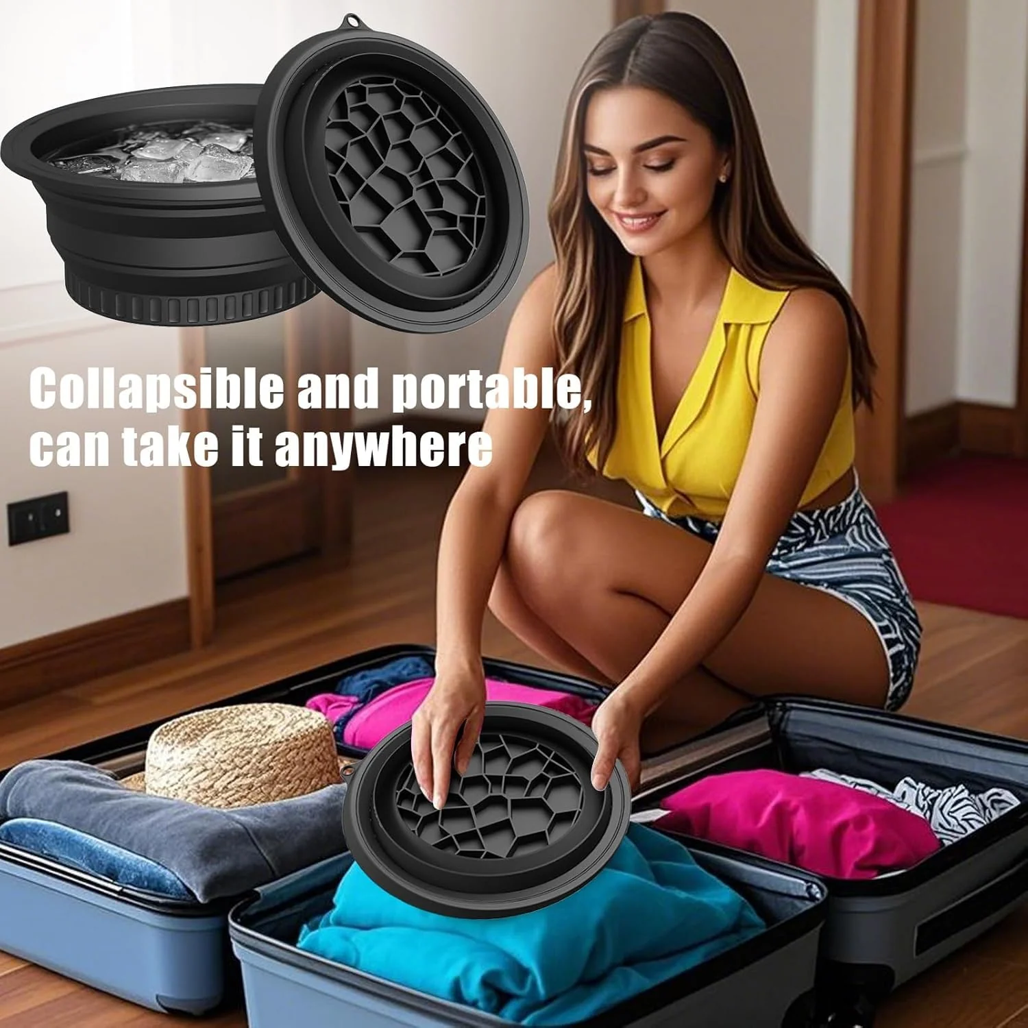 Silicone Facial Ice Bath Bowl – Collapsible Cold Therapy Spa Tool; f - Image 9