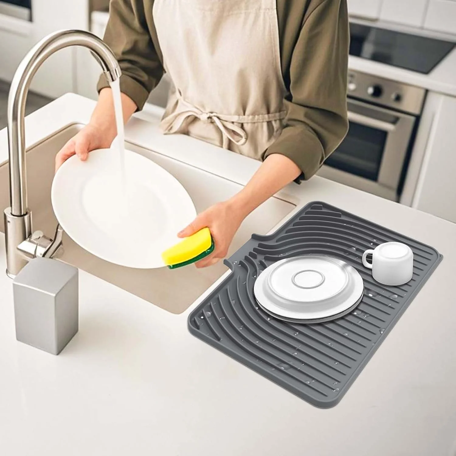 Silicone Kitchen Dish Drain Mat (40 × 30 cm)- g - Image 4