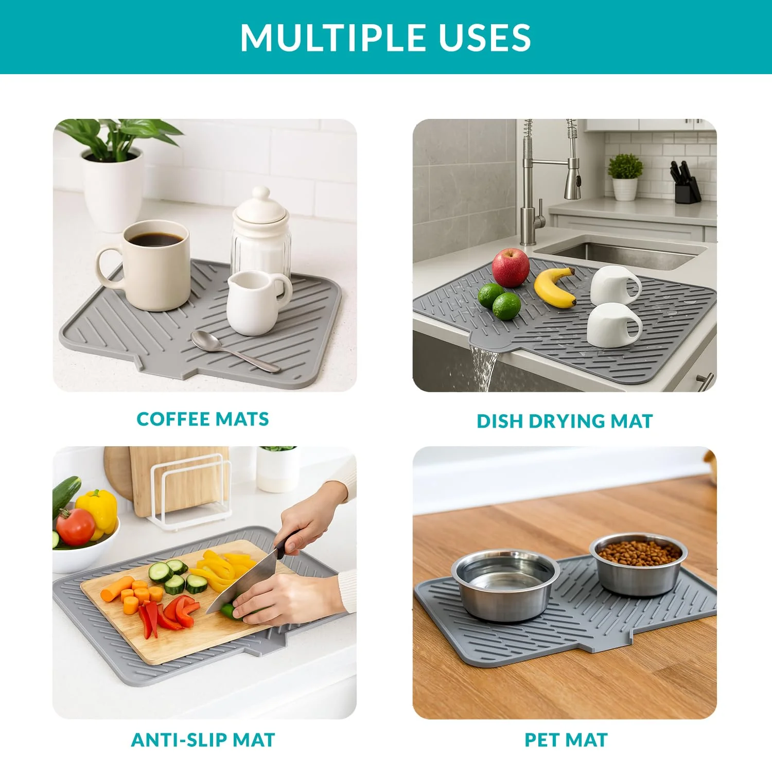 Silicone Kitchen Dish Drain Mat (40 × 30 cm)- g - Image 9