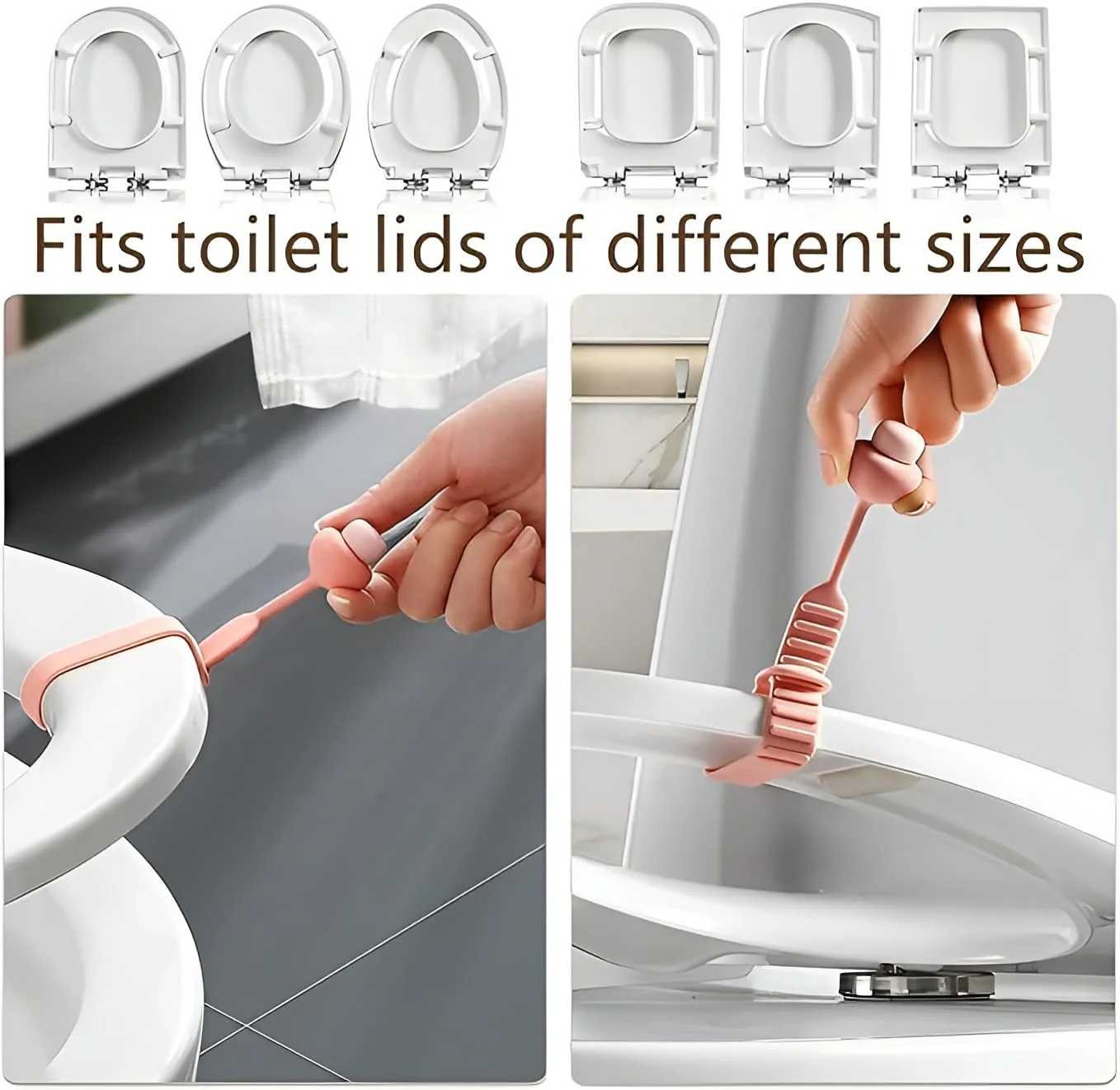 Silicone Toilet Seat Lifter Handle (Pack of 4) – Self-Adhesive Hygienic Toilet Cover Clip; f - Image 8