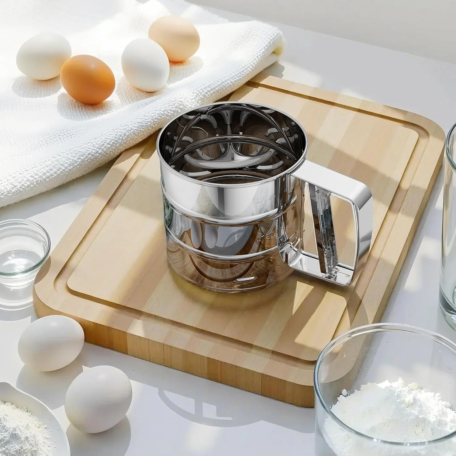 Steel Manual Flour Sifter – Clean, Quick & Efficient Sieving-.g - Image 4