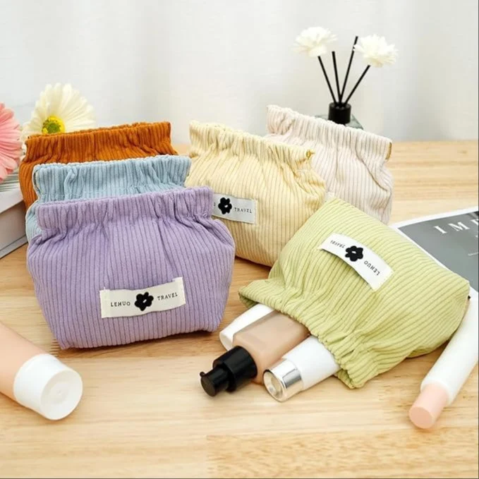 Stylish Corduroy Elastic Mini Organizer Pouch – Compact & Versatile Storage Solution -Pack of 3 .g - Image 2