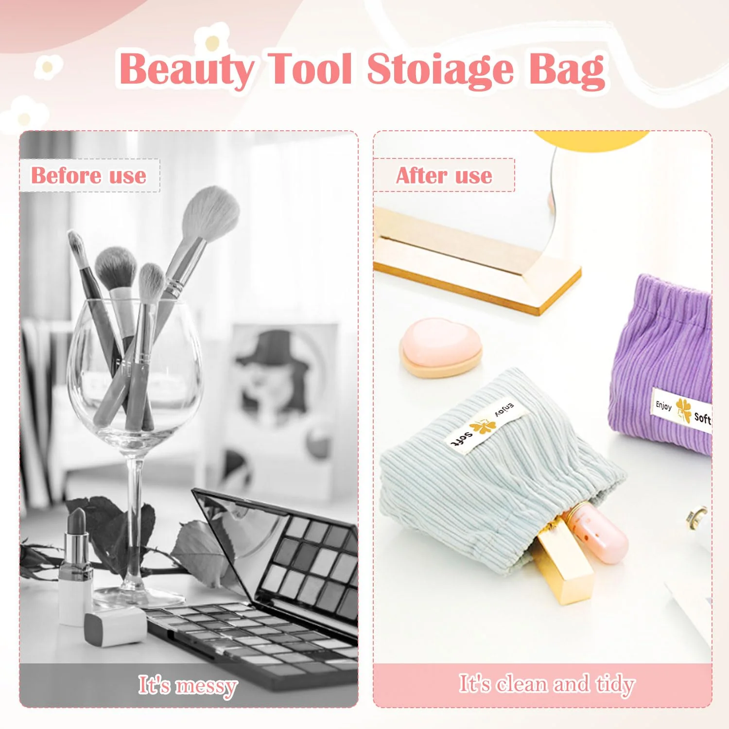 Stylish Corduroy Elastic Mini Organizer Pouch – Compact & Versatile Storage Solution -Pack of 3 .g - Image 6