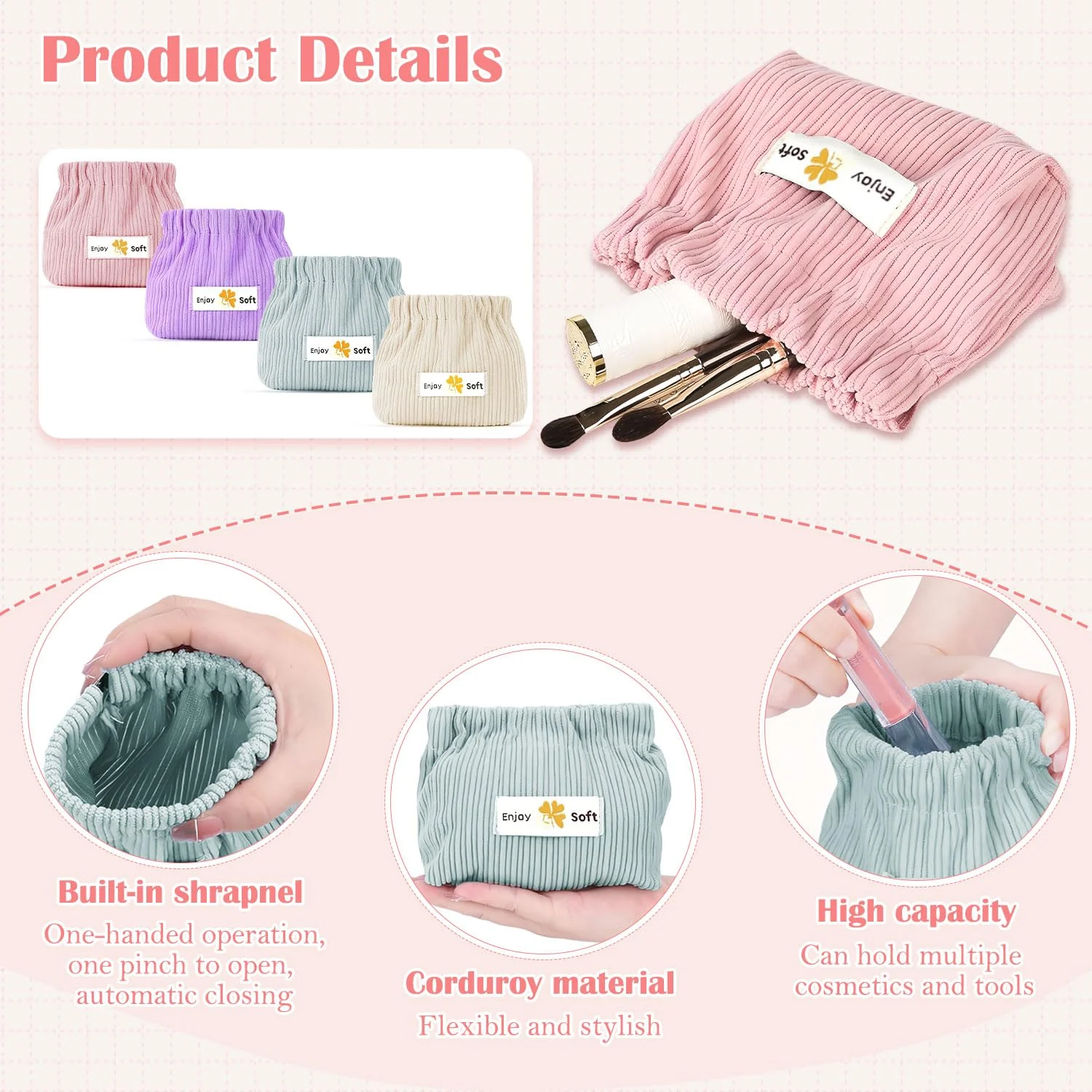 Stylish Corduroy Elastic Mini Organizer Pouch – Compact & Versatile Storage Solution -Pack of 3 .g - Image 7