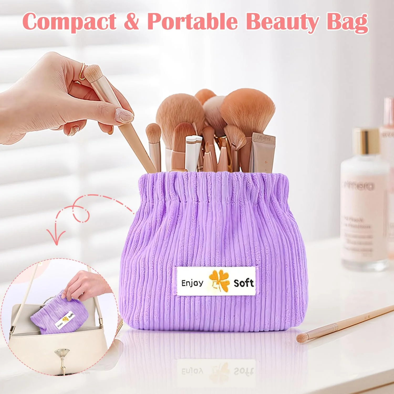 Stylish Corduroy Elastic Mini Organizer Pouch – Compact & Versatile Storage Solution -Pack of 3 .g - Image 9