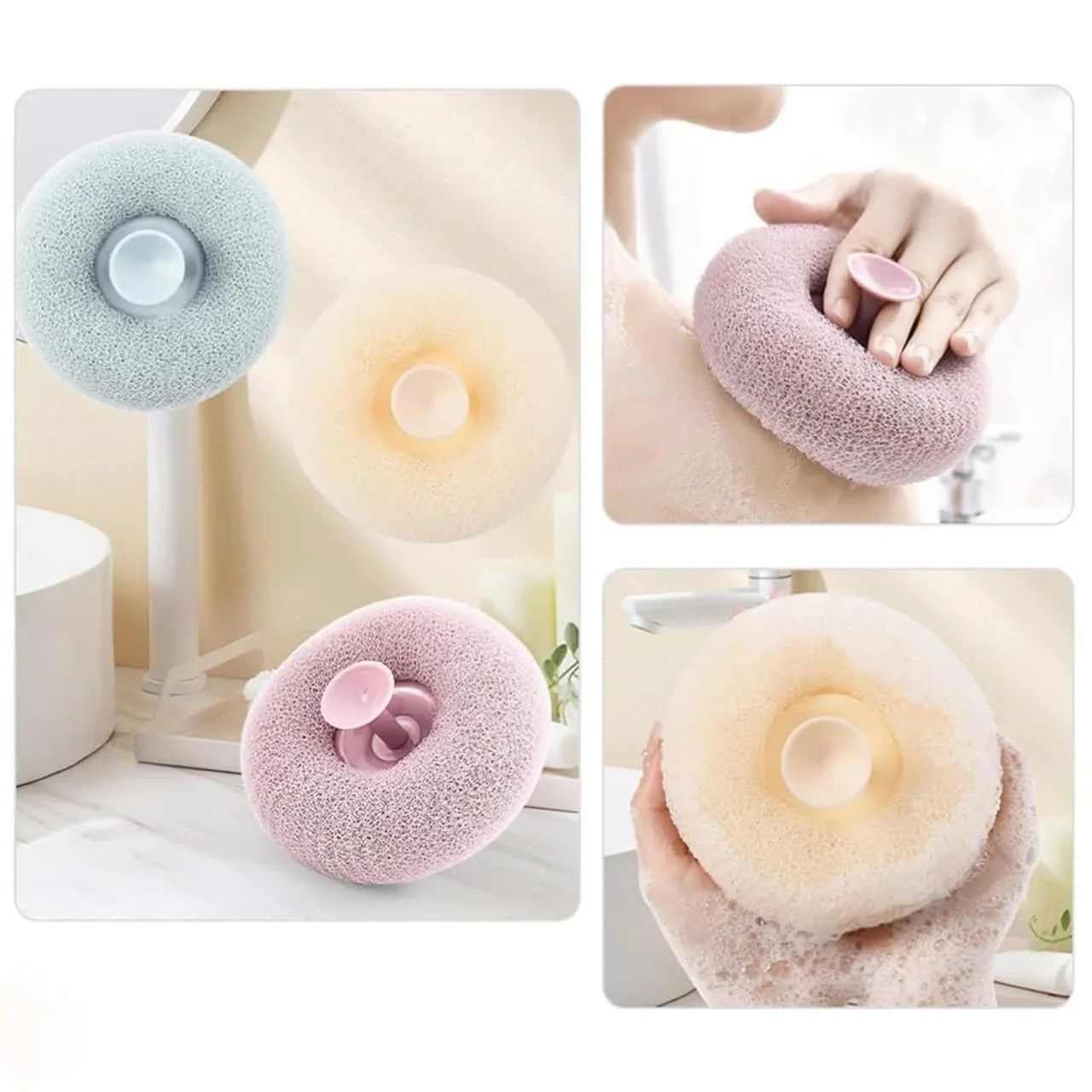 Suction Cup Bath Loofah- Pack of 2 - Image 5