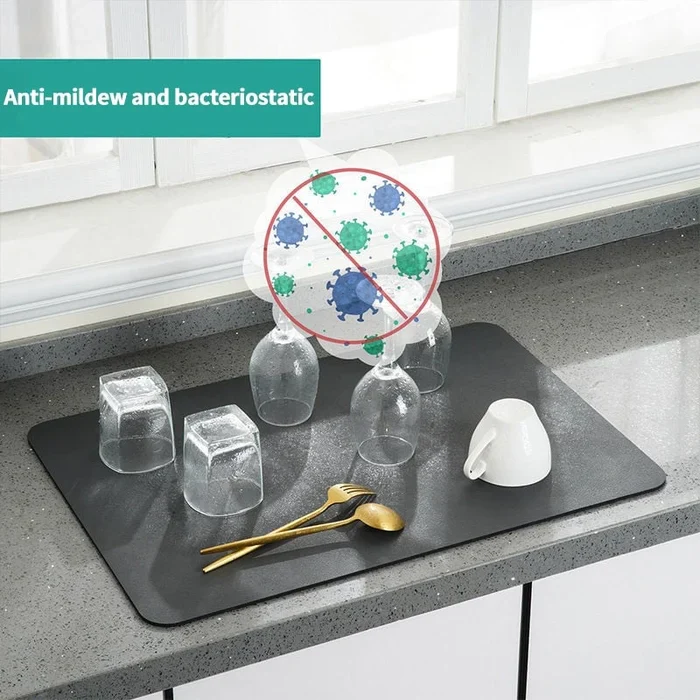 Kitchen Super Absorbent Dish Drying mat (Big Size) (60cmx40cm);f - Image 3