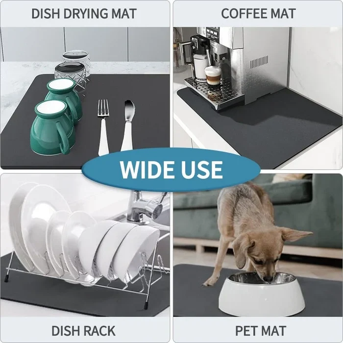 Kitchen Super Absorbent Dish Drying mat (Big Size) (60cmx40cm);f - Image 4